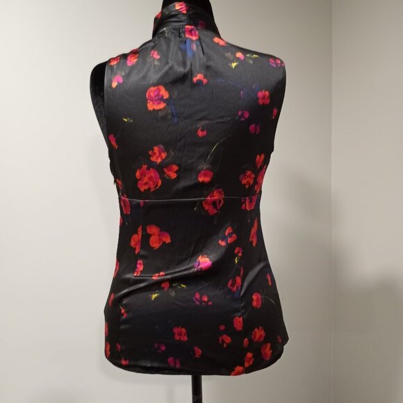 EXPRESS BLACK|RED SLEEVELESS TOP WITH TIE BOW WOMEN SIZE M - Picture 10 of 11